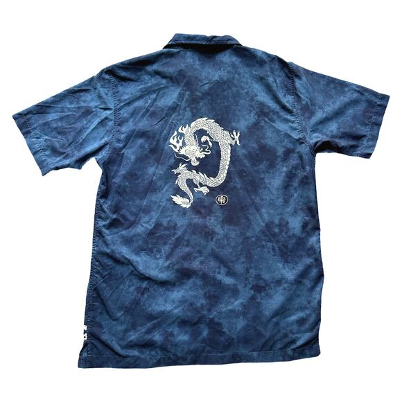 VTG Y2K Utility Dragon SS Button Up Shirt Mens M EUC - Picture 7 of 8